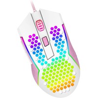 MOUSE REAPING ELITE RGB BRANCO COM ROSA - 1969