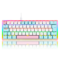 TECLADO MECANICO GAMER AKALI KEYCAPS ROSA, AZUL E BRANC K642R-PBW (PT-BROWN) 1159