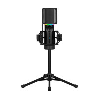 Microfone Gamer Streamplify Mic Tripod Com Tripé Preto RGB