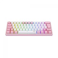 TECLADO MECANICO GAMER FIZZ RGB ROSA E BRANCO SWITCH AZUL - 1967