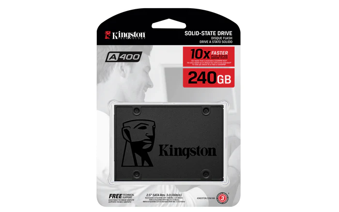 SSD KINGSTON 240GB SA400 SATA3 2,5  7MM LEITURA 500MB/S GRAVACAO 350MB/S - SA400S37/240G - 1733